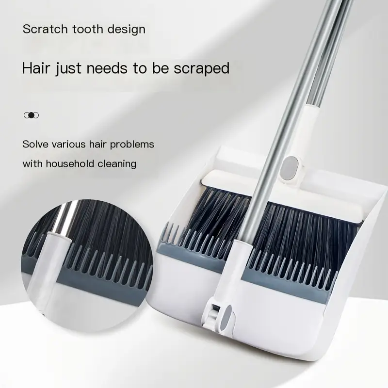 2pcs Set Of Brand New 3-in-1 Rotatable And Foldable Magnetic Suction Broom Dustpan Sweeping Set, Enlarged And Thickened Household Broom, Living Room,