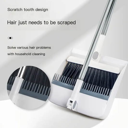 2pcs Set Of Brand New 3-in-1 Rotatable And Foldable Magnetic Suction Broom Dustpan Sweeping Set, Enlarged And Thickened Household Broom, Living Room,