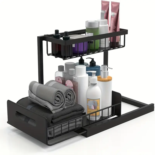 2 Tier Under Sink Organizers And Storage, Under Sink Organizer, Slide Out Pull Out Cabinet Organizer Shelf